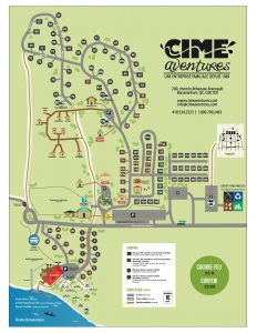 La carte du site de Cime Aventures à Bonaventure en Gaspésie